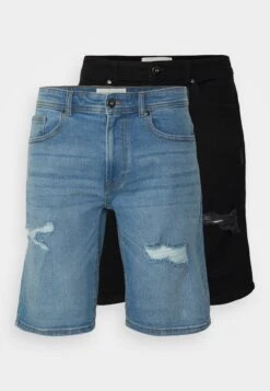 Pier One Unisex 2 Pack - Short En Jean - Blue/Black Denim -France Pier One Soldes Boutique 07a2a099e2d644ab8c70e05709f387ae