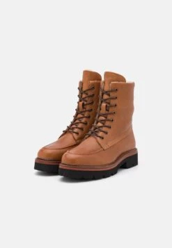Pier One Leather Winter Boot - Bottines À Lacets - Cognac -France Pier One Soldes Boutique 101c52c85d1c4d198a9e5a1e250c2795