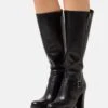 Pier One Leather - Bottes À Talons Hauts - Black -France Pier One Soldes Boutique 10a0ad900540424489fa511dcaf51962