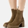 Pier One Leather - Bottines À Talons Hauts - Khaki -France Pier One Soldes Boutique 10d4c9e105d64d04a37d36749ce2db19