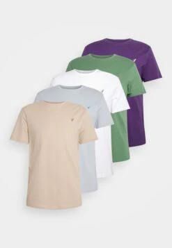 Pier One Unisex 5 Pack - T-Shirt Basique - Light Blue/Purple/White -France Pier One Soldes Boutique 4dab7af2179d4e539c84571a9836ad97