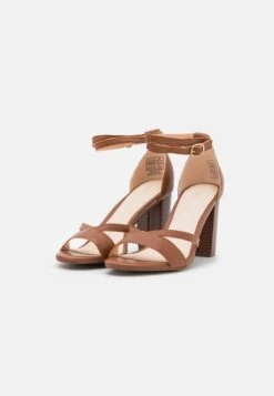 Pier One Leather - Sandales À Talons Hauts - Cognac -France Pier One Soldes Boutique 9e82db66f2564588b21964fb5ff4fc0e