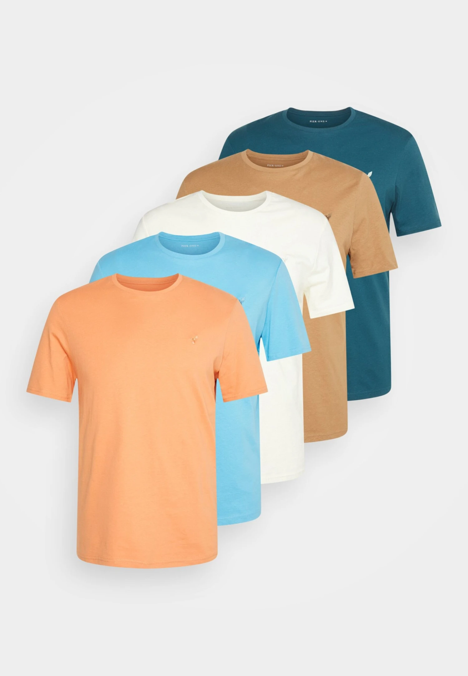 Pier One Unisex 5 Pack - T-Shirt Basique - Off-White/Tan/Orange 8 Pier One Unisex 5 Pack - T-Shirt Basique - Off-White/Tan/Orange – Image 6