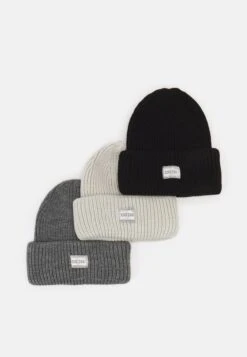 Pier One Unisex 3 Pack - Bonnet - Black/Dark Grey/Off-White