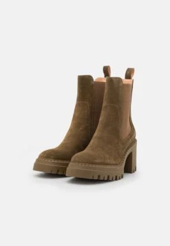 Pier One Leather - Bottines À Talons Hauts - Khaki -France Pier One Soldes Boutique ff13d28992db4166bc36801bf3a65856